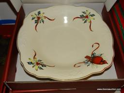 (LR) LENOX SERVING PIECES;; 4 LENOX AMERICAN BY DESIGN WINTER GREETINGS 11 IN. SERVING BOWLS- 2 NEW
