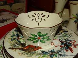 (LR) MISCELL. LENOX LOT; LOT OF CHRISTMAS AMERICAN BY DESIGN WINTER GREETINGS CHINA- 4 WINTER