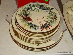 (LR) MISCELL. LENOX LOT; LOT OF CHRISTMAS AMERICAN BY DESIGN WINTER GREETINGS CHINA- 4 WINTER