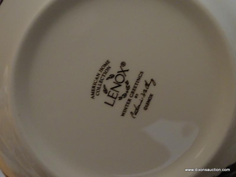 (LR) LENOX CHINA; LOT OF LENOX CHRISTMAS CHINA IN THE AMERICAN HOME COLLECTION- WINTER GREETINGS- 14