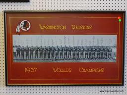 WASHINGTON REDSKINS 1937 WORLD'S CHAMPIONS PHOTOGRAPH PRINT; DISPLAYS THE WHOLE OF THE REDSKINS TEAM