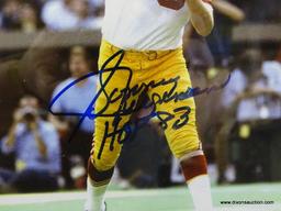 SIGNED REDSKINS PHOTOGRAPH; PHOTO IS OF AND IS SIGNED BY SONNY JURGENSEN. IS AN 8 IN X 10 IN