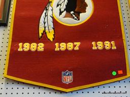 REDSKINS SUPERBOWL CHAMPIONS PROMOTIONAL BANNER; FOR THE YEARS 1982, 1987, AND 1991. IS IN EXCELLENT