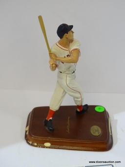 DANBURY MINT FIGURINE; "TED WILLIAMS" FROM THE ALL STAR FIGURINES COLLECTION. MEASURES 8 IN TALL.