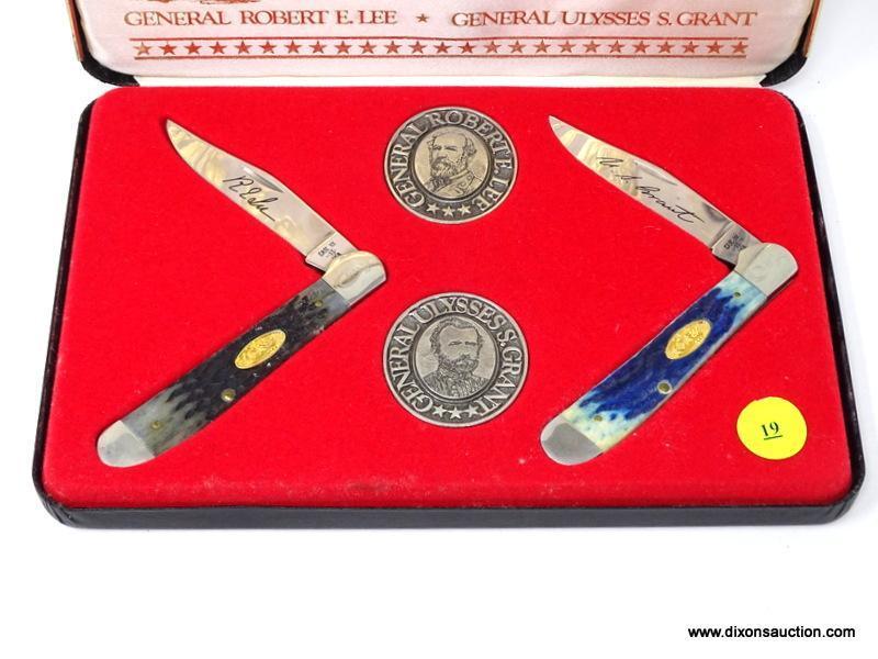 CASE XX LIMITED EDITION GENERAL ROBERT E. LEE, GENERAL ULYSSES S. GRANT COMMEMORATIVE KNIVES IN