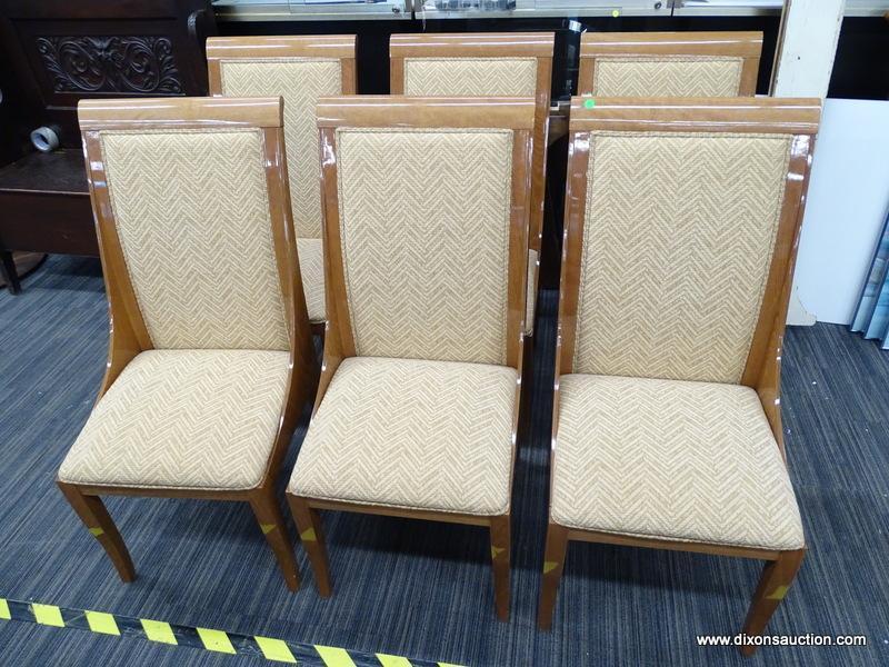 COSTANTINI PIETRO ART DECO STYLE DINING CHAIRS; MADE IN ITALY. TOTAL OF 6 CHAIRS WITH TAN