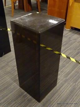 PEDESTAL; BLACK PEDESTAL STAND IN EXCELLENT CONDITION. MEASURES 12 IN X 12 IN X 30 IN