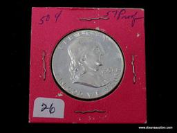 1957 GEM PROOF SILVER FRANKLIN HALF DOLLAR.