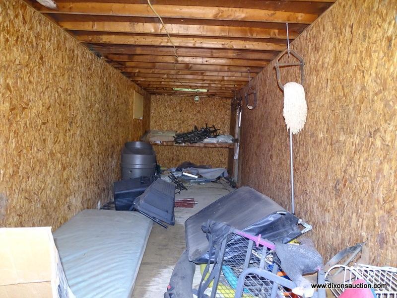 WHITE CONTRACTOR OFFICE TRAILER. RUSTED, NEEDS TIRES. PLEASE SEE PICTURES FOR CONDITION. COME