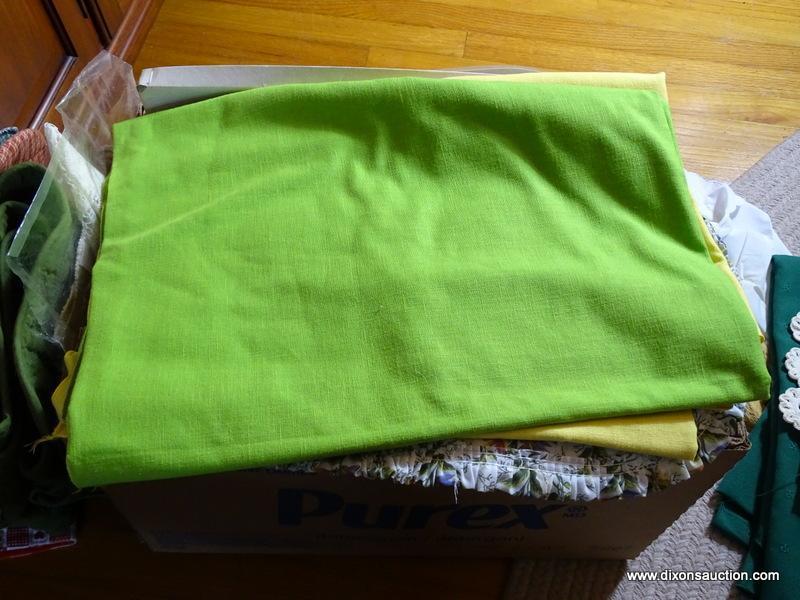 (FRM) LINENS; BOX LOT TABLE LINENS AND PLACEMATS