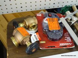 ASSORTED LOT; INCLUDES A HUSKY TELESCOPING BASIN WRENCH, A ROLL OF VENTILATION TAPE, A BRASSCRAFT