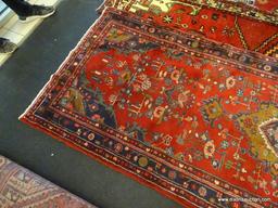 IRAN HAMADAN RUG. MEASURES 3'8" X 9'11".