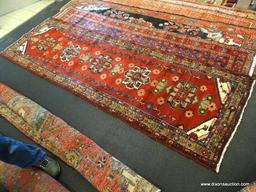 IRAN HAMADAN RUG. MEASURES 3'4" X 8'6".