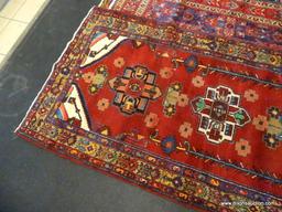 IRAN HAMADAN RUG. MEASURES 3'4" X 8'6".