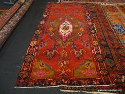 IRAN HAMADAN RUG. MEASURES 4'11" X 10'5".