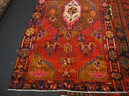 IRAN HAMADAN RUG. MEASURES 4'11" X 10'5".