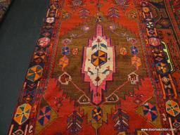 IRAN HAMADAN RUG. MEASURES 4'11" X 10'5".