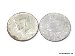 1967, 1968 KENNEDY HALF DOLLARS.