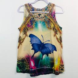 UNBRANDED TANK TOP BUTTERFLY GRAPHIC WOMENS S/M