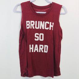 FIFTH SUN BRUNCH SO HARD SLEEVELESS TEE SHIRT WOMENS MEDIUM