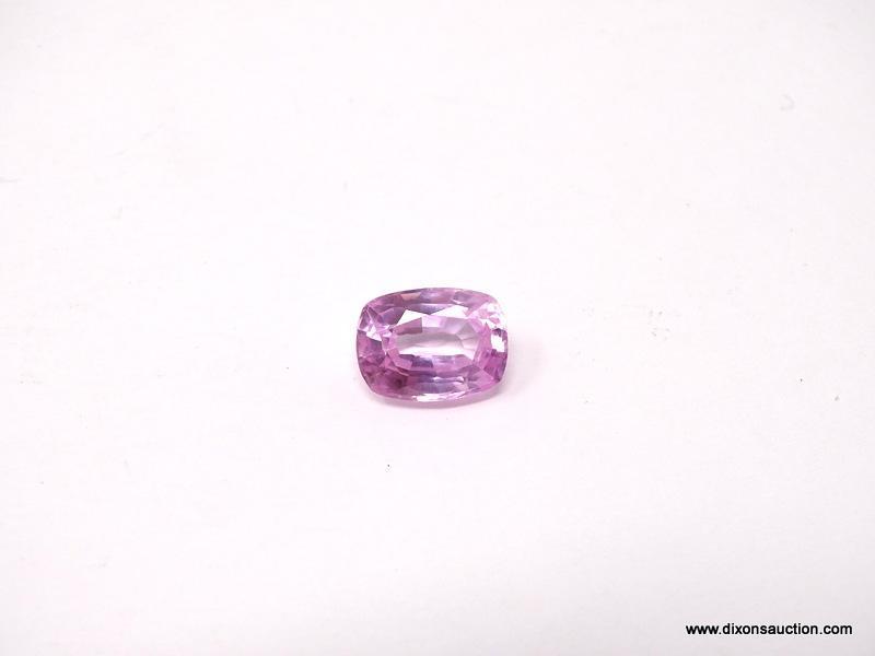 4.40 CT CUSHION CUT SRI LANKA MORGANITE. 10X7X5 GIR CERT.