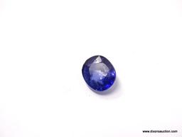 9.20 CT OVAL CUT BLUE SAPPHIRE. 13X10X6 GGL CERT.