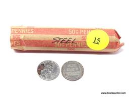 1 ROLL (50) 1943 STEEL WHEAT CENTS