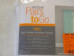 WINDOW PAIRS TO GO BRAND (2) ROD POCKET WINDOW PANELS IN PACKAGE. MEASURES 59 IN X 95 IN. ITEM IS
