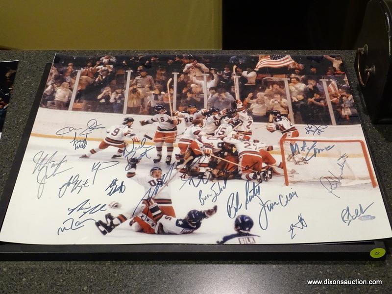 (BAS) UNFRAMED AND AUTOGRAPHED 1980 USA HOCKEY TEAM PHOTOGRAPH WITH COA FROM STEINER SPORTS