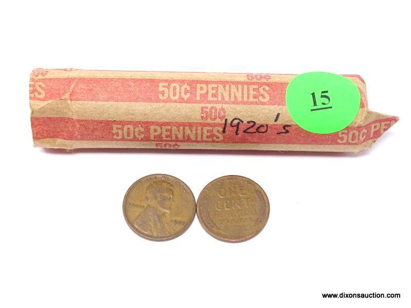 Wheat Cents - 1 roll (50) - 1920's