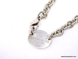 PLEASE RETURN TO TIFFANY & COMPANY N.Y. .925 STERLING SILVER CHAIN LINK NECKLACE WITH TAG. WEIGHS