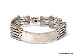 HEAVY TAXCO TA-48 MEXICO .925 STERLING SILVER MEN'S ID TAG LINK BRACELET. VERY NICE PIECE. MARKED ON