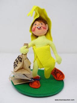 ANNALEE 7" BANANA KID. CODE #306596. VALUED AT $49.95 ON SUECOFFEE.COM. ITEM IS SOLD AS IS WHERE IS