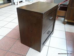 ASPEN HOME MODERN LOFT 2 DRAWER NIGHTSTAND WITH POWER. RETAILS FOR $305 ONLINE. MEASURES 25 IN X 16