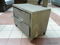 FAIRFAX 2 DRAWER NIGHTSTAND BY ABBYSON IN GRAY. MEASURES 34 IN X 19 IN X 26.5 IN. RETAILS FOR