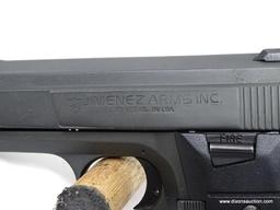 JIMENEZ ARMS INC. 9MM - MODEL J.A. NINE. SERIAL #102513. COMES WITH (1) MAGAZINE & SOFT CASE.