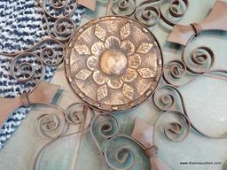 ROUND METAL AND WOOD WALL ART 28"