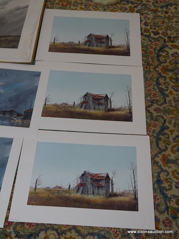 (FOYER) 12 UNFRAMED HERB JONES PRINTS; NUMBERED AND PENCIL SIGNED - TITLES- 2 CLOUDY DAY- 33 IN X 25