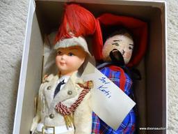 (UPBED 1) SHELF LOT OF 3 VINTAGE DOLLS, ITEM IS SOLD AS IS WHERE IS WITH NO GUARANTEES OR WARRANTY.