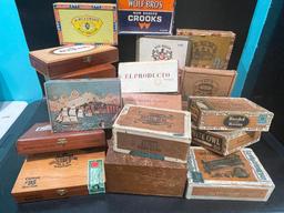 WOODEN AND VINTAGE CIGAR BOXES