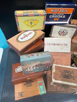 WOODEN AND VINTAGE CIGAR BOXES