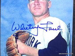 WHITEY FORD SIGNED PHOTOGRAPH WITH MATTING. MEASURES 8 IN X 10 IN. HAS COA ON THE BACK. ITEM IS SOLD