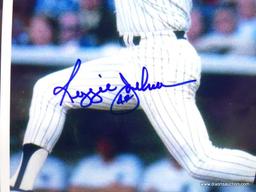 REGGIE JACKSON "MR. OCTOBER" HALL OF FAME (1993) SIGNED PHOTOGRAPH WITH MATTING. MEASURES 8 IN X 10