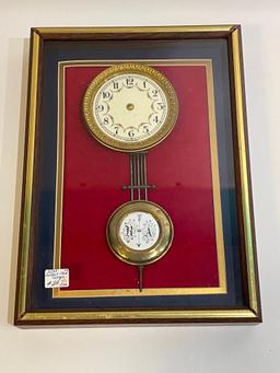 (S11K) ANTIQUE SHADOW BOX CLOCK COLLAGE PORCELAIN TIMEPIECE FACE MADE IN GERMANY