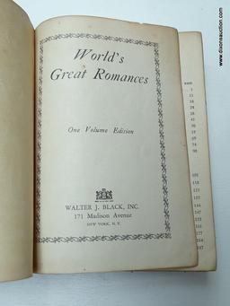 (R4) 1929 EDITION OF "GREAT ROMANCES". IS IN A PROTECTIVE PLASTIC SLEEVE. ITEM IS SOLD AS IS, WHERE