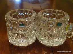 (DR) PR. OF TIFFANY CO. (PAPER LABEL) CRYSTAL PIER OR VOTIVE CANDLEHOLDERS- 4 IN H,ITEM IS SOLD AS