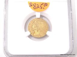 1913 $2.50 GOLD INDIAN - AU 58. GRADED BY NGC.