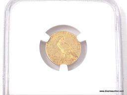 1913 $2.50 GOLD INDIAN - AU 58. GRADED BY NGC.