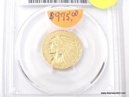 1913-S $5 GOLD INDIAN - AU 55. GRADED BY PCGS.