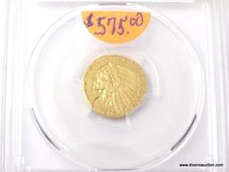 1910 $2.50 GOLD INDIAN - AU 55. GRADED BY PCGS.